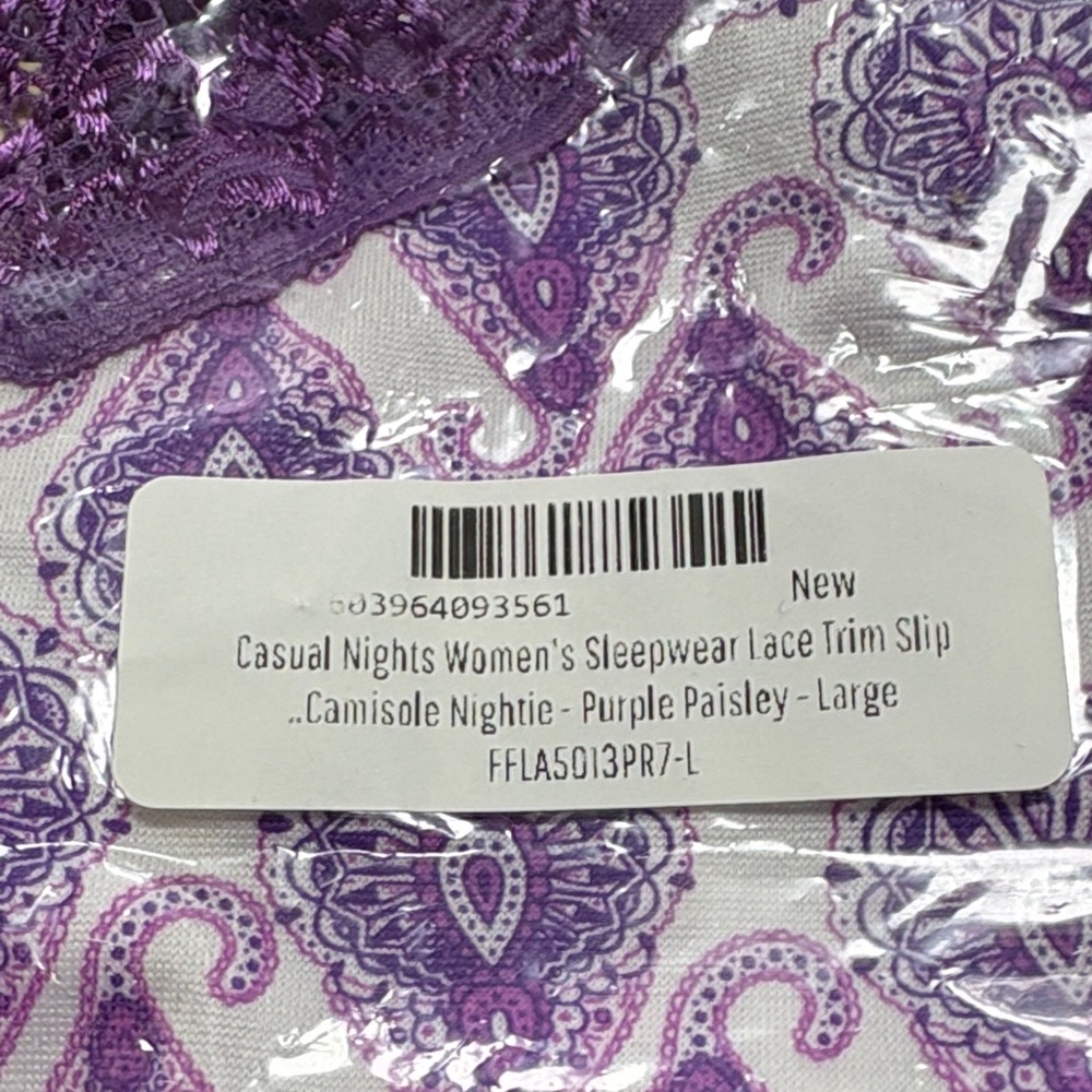Purple Paisley Lace Trim Slip
